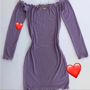 Dusty Lilac Off Shoulder Dress